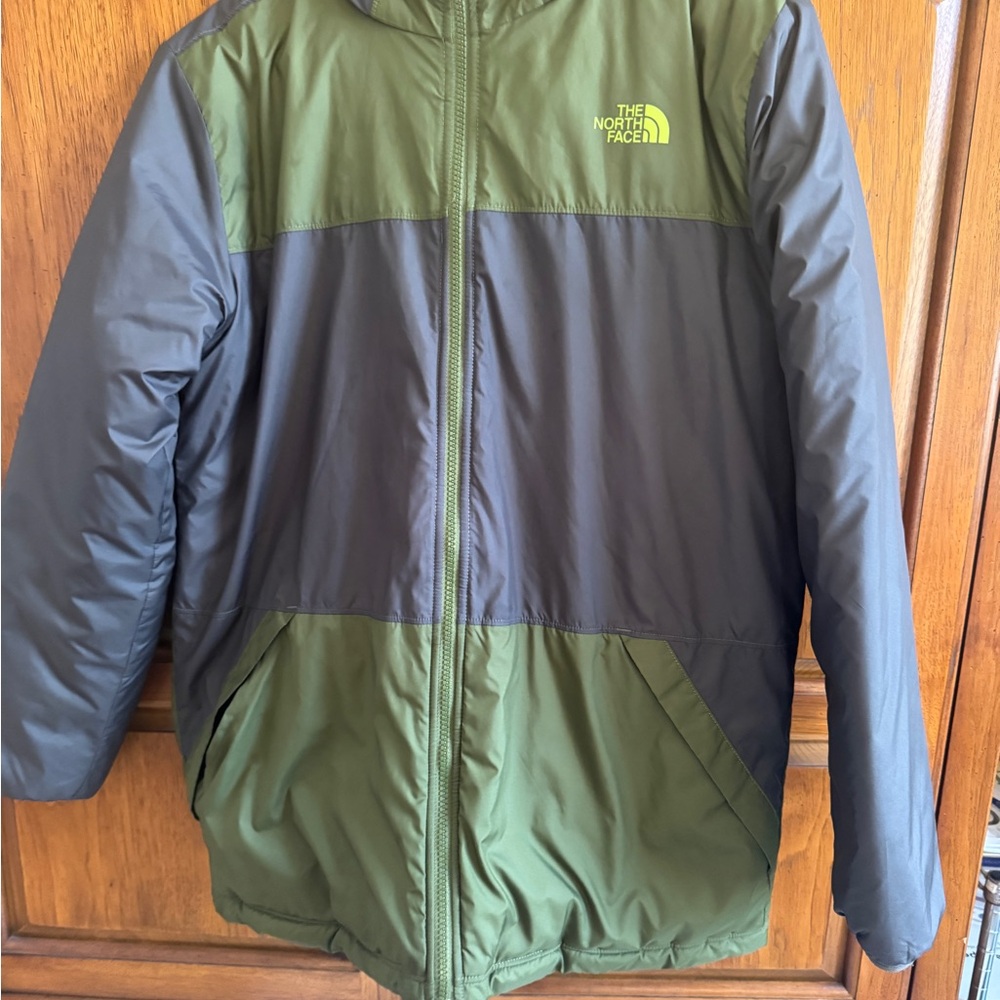 The North Face Men's Olive and Charcoal Puffer Jacket